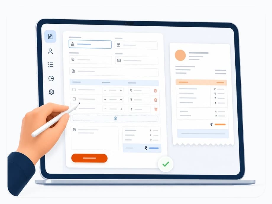 Bill details form entry illustration