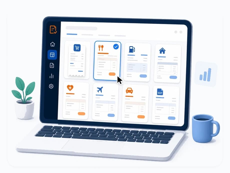 Bill template selection interface illustration